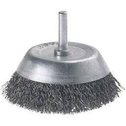 Brosse soucoupe acier diamètre 75mm Diam. tige 1/4 pouce (6,3 mm) 2108000 1 pc(s) - Wolfcraft