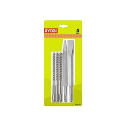 Ryobi - Kit 3 forets plus 2 burins sds+ - RAKSP05