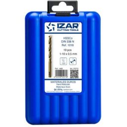 Coffret abs 19 Forets Cylindriques Cobalt 5% - ø 1 à 10 mm ( Par 0,5)
