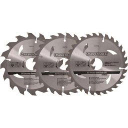 Lot de 3 lames tct pour scie circulaire : 16, 24 et 30 dents, 160 x 30 - Bagues de réduction de 10,