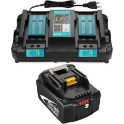 BL1850B Batterie + Chargeur Double DC18RD pour Makita Batteries 18V 5,0Ah BL1850 BL1860B BL1860