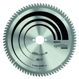 Bosch - Lame scie circulaire Optiline Bois 254x30x2,5mm 80D