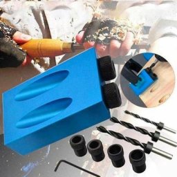 Angle drilling : Kit de Perçage d'Angle 15 Degrés pour le Bois avec Guide Gabarit Mèches et Trous