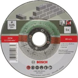 Bosch - Set de disques à tronçonner à moyeu déporté pour la pierre, 5 pcs 2609256335