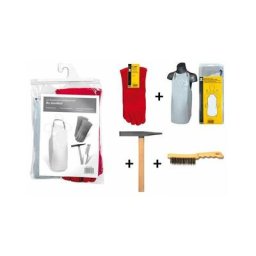 GYS - kit equipement pro du soudeur : tablier + paire de gants + marteau + brosse