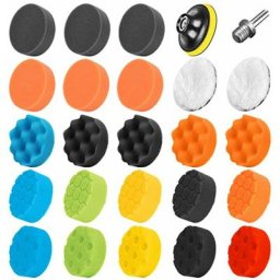 31 pièces 80mm Polissage Pad Éponge de Polissage Éponge polir Kit pour avec M14 Foret pour Voiture