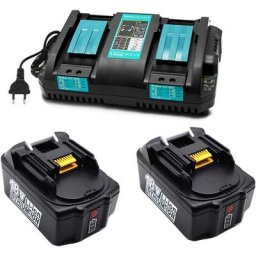 2 Pièces BL1850B Batterie + Chargeur Double DC18RD pour Makita 2 Batteries 18V 5,0Ah BL1850 BL1860B
