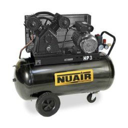 Compresseur d'air à piston réservoir de 200 litres moteur 3 cv tête bi-cylindre Nuair