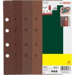 Set de papiers abrasifs pour ponceuse vibrante perforé Bosch Accessories 2607019499 Grain 60, 80,