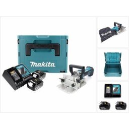 Makita - bpj 180 rfj Fraiseuse à rainurer sans fil 18V + 2x Batteries 3,0Ah + Chargeur + Coffret