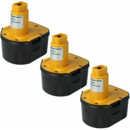 Lot 3 batteries Ni-MI Vhbw 2000mAh (12V) pour outils DW9074 Dewalt DE9071, Rems comme Dewalt