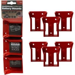 BM-MW18-RED-6 - Support batterie (6pcs) pour Milwaukee M18 - rouge - Stealthmounts