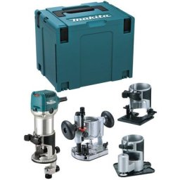 Affleureuse défonceuse MAKITA RT0702CX3J 710W Ø8 mm en MAKPAC avec 4 bases