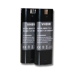 2x Batteries remplacement pour Makita 7033 pour outil électrique (3000 mAh, NiMH, 7,2 v) - Vhbw