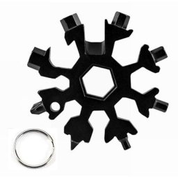Outil Flocon Neige Outil multifonction en acier inoxydable 18-en-1,portatif Porte-clés Tournevis