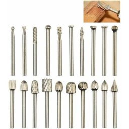 20Pcs Fraises Rotatives Set Fraises en Carbure de Tungstène Cutter Die Fraises, 1/8 '' (3mm) Tige
