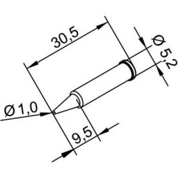Ersa - 102 pd lf 10 Panne de fer à souder forme de crayon dur Taille de la panne 1 mm Contenu 1