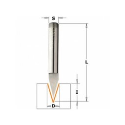 Fraise ecriture a pointe laser 35° - queue 6 mm - CMT