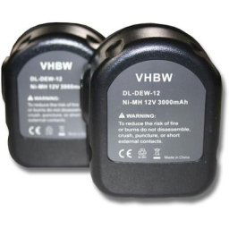 2x Batteries remplacement pour Rems 571510, 571510 R12, 571513 pour outil électrique (3000mAh NiMH