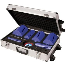 Scies trépans diamantées, coffret 12 pcs ø 38, 52, 65, 107, 117 & 127 mm - Silverline