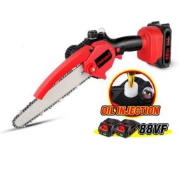 Onevan - Tronçonneuse à batterie 8 pouces 5m/s Tronçonneuse à graisseur- avec 2 batteries