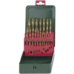 627156000 hss Jeu de forets pour le métal 19 pièces TiN din 338 tige cylindrique 1 set - Metabo