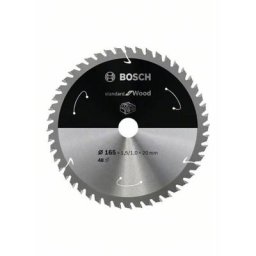 Lame de scie circulaire standard pour bois, 165x1.5 / 1x20, 48 dents - Bosch
