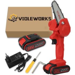 VIOLEWORKS 88V 1080W 4 pouce Scie à Bois Portable Scie à chaine tronconneuse à batterie élagueuse