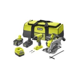Ryobi - Visseuse à chocs et scie circulaire OnePlus 18V- 1 batterie 5.0 Ah - 1 batterie 2.0 Ah - 1