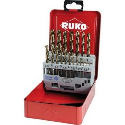215214 HSSE-Co 5 Jeu de forets pour le métal 19 pièces din 338 tige cylindrique 1 set - Ruko