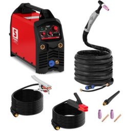 Stamos - Poste à Souder Soudage Tig Dc Mma Hot Start 200A Igbt Post-Gaz 1-15 s Câbles 8M - Gris, ,