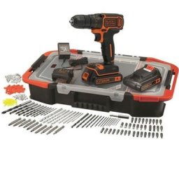 Black&decker - Perceuse sans fil Lithium 18 v - 2 batteries - Coffret 160 accessoires