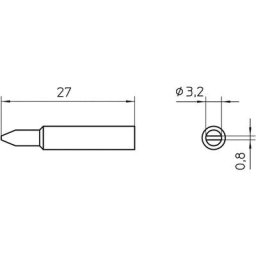 Xnt c Panne de fer à souder forme de burin Taille de la panne 3.2 mm Contenu 1 pc(s) S66493 - Weller