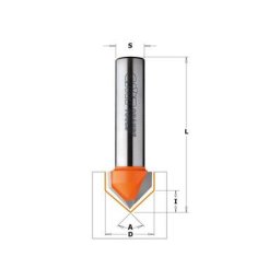 CMT Orange Tools 915,380,11 Fraise à Rainurer en v hw (90) s 8 d 38 x 19 x 63,5 dx
