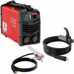 Stamos - Poste à souder inverter mma 200 a Facteur de marche 100% Hot Start igbt lcd - Blanc
