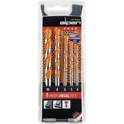 Jeu de forets spécial tuiles 5 pièces tige cylindrique Alpen 200705100 1 set A639601