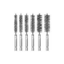 Set de 6 pinceaux de trou métallique à poignée hexagonale en acier inoxydable, pinceau de pistolet