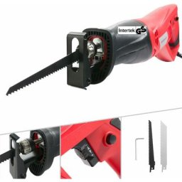 Scie Sabre Scie a Bois électrique 750 w Noir Rouge 130 mm en Bois et en Métal Patin de Guidage