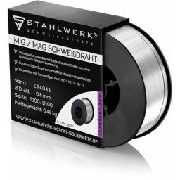 Stahlwerk - Fil de soudage mig mag aluminium ER4043 Si5 (ALSI-5) ø 0,8 mm 0,45kg Bobine de fil