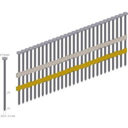 Clous en bande à tête ronde 3000 pc(s) Prebena RK28/65BK