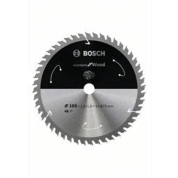 Lame de scie circulaire standard pour bois, 165x1.5 / 1x15.875, 48 dents - Bosch