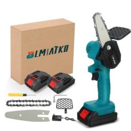Augienb - Mini Scie à chaine sans fil électrique 2400W 18V 4''avec 2 batteries 18V Bleu Agito