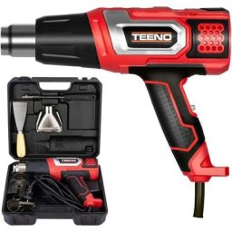 Décapeur thermique 2000W Pistolet à Air Chaud coffret avec 8 accessoires Teeno Rouge