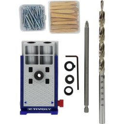 Kit 68pcs Assemblage Invisible, avec Guide Angle 15°, Foret étagé Ø9,5x200mm, Embout de vissage Pz2