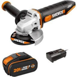 Meuleuse 18V (20V max) Meuleuse d'angle sans fil, 4.0Ah, Powershare, WX800.4 - Worx