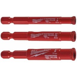 Milwaukee - Set de 3 forets diamant à sec M14 Diamond plus - ø 6,8,10 mm - 4932471771