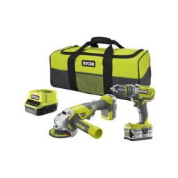 Pack Perceuse-visseuse à percussion Ryobi 18V - Meuleuse d'angle OnePlus 18V - 1 batterie 18V 2.0