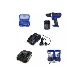 Hyundai - Perceuse Visseuse sans fil avec batterie + chargeur + coffret mèches + coffret embouts