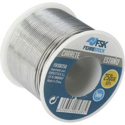 FSKSOE250 Bobine de fil d'étain pour soudage souple 250 g, diamètre 1 mm, 60% étain pour soudeurs