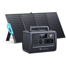 BLUETTI Kit de Groupe Electrogène 1000W/716Wh EB70GRAY avec 200W PV200 Panneau Solaire, écologique